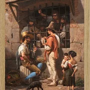 Wilhelm Marstrand – Gefängnisszene in Rom 1837 | Giclée Kunstdruck gerahmt