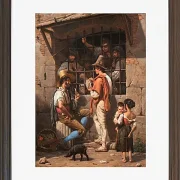 Wilhelm Marstrand – Gefängnisszene in Rom 1837 | Giclée Kunstdruck gerahmt