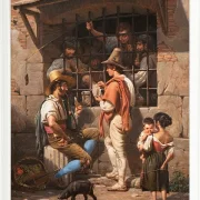 Wilhelm Marstrand – Gefängnisszene in Rom 1837 | Giclée Kunstdruck gerahmt