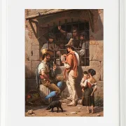 Wilhelm Marstrand – Gefängnisszene in Rom 1837 | Giclée Kunstdruck gerahmt