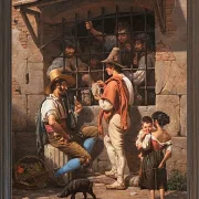 Wilhelm Marstrand – Gefängnisszene in Rom 1837 | Giclée Kunstdruck gerahmt