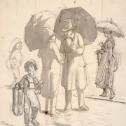 Wilhelm Marstrand | Gadescene i regnvejr – 1859 | Indrammet kunsttryk | Danmarks Guldalder