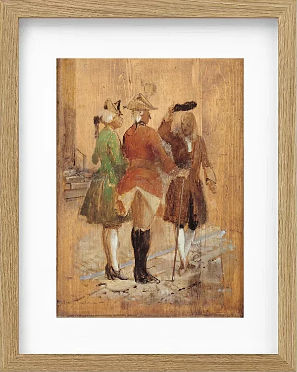 Wilhelm Marstrand – Holberg setzt sich für Jacob von Thyboe und Jean de France ein 1873 | Giclée Kunstdruck gerahmt