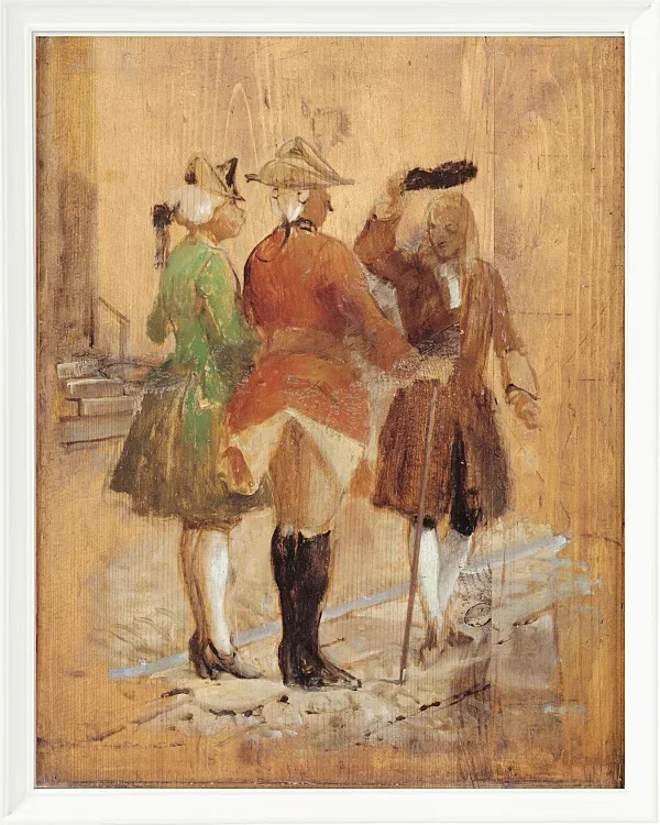 Wilhelm Marstrand – Holberg setzt sich für Jacob von Thyboe und Jean de France ein 1873 | Giclée Kunstdruck gerahmt