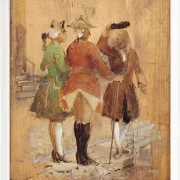 Wilhelm Marstrand – Holberg setzt sich für Jacob von Thyboe und Jean de France ein 1873 | Giclée Kunstdruck gerahmt