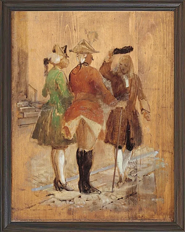 Wilhelm Marstrand – Holberg setzt sich für Jacob von Thyboe und Jean de France ein 1873 | Giclée Kunstdruck gerahmt