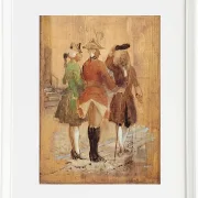 Wilhelm Marstrand – Holberg setzt sich für Jacob von Thyboe und Jean de France ein 1873 | Giclée Kunstdruck gerahmt