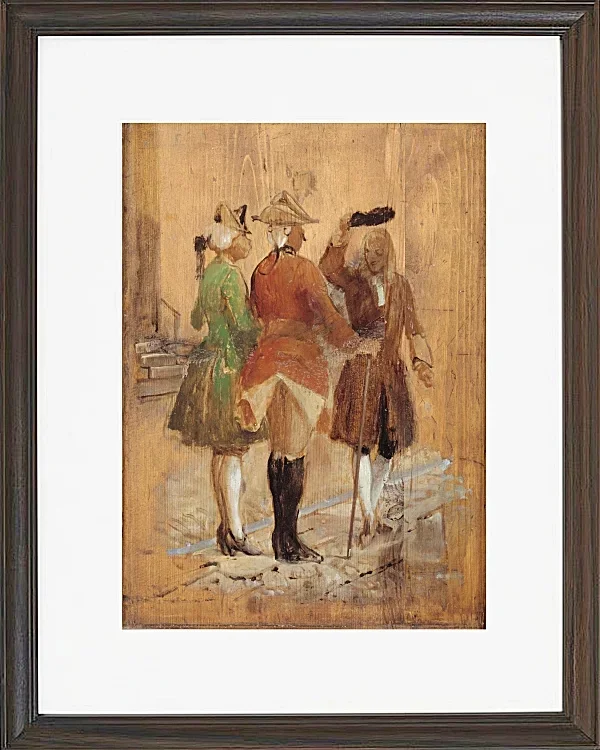 Wilhelm Marstrand – Holberg setzt sich für Jacob von Thyboe und Jean de France ein 1873 | Giclée Kunstdruck gerahmt