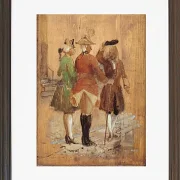 Wilhelm Marstrand – Holberg setzt sich für Jacob von Thyboe und Jean de France ein 1873 | Giclée Kunstdruck gerahmt