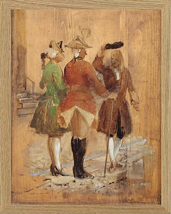 Wilhelm Marstrand – Holberg setzt sich für Jacob von Thyboe und Jean de France ein 1873 | Giclée Kunstdruck gerahmt