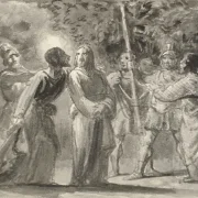 Wilhelm Marstrand | Jesus bliver kysset af Judas i Getsemane Have – 1873 | Indrammet kunsttryk | Danmarks Guldalder
