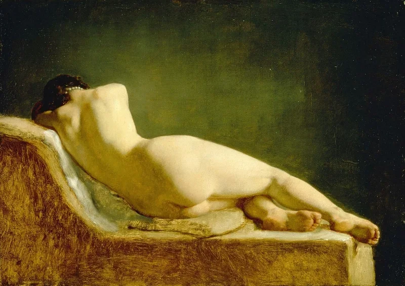 Wilhelm Marstrand | Liggende model – 1833 | Indrammet kunsttryk | Danmarks Guldalder