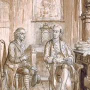 Wilhelm Marstrand | Minister Guldberg og Wessel - 1863 | Indrammet kunsttryk | Danmarks Guldalder