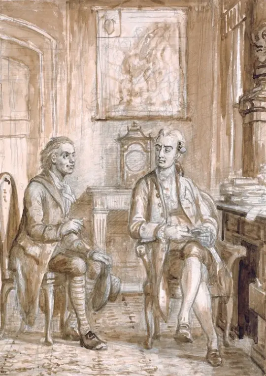 Wilhelm Marstrand | Minister Guldberg und Wessel – 1863 | Gerahmter Kunstdruck | Goldenes Zeitalter Dänemark