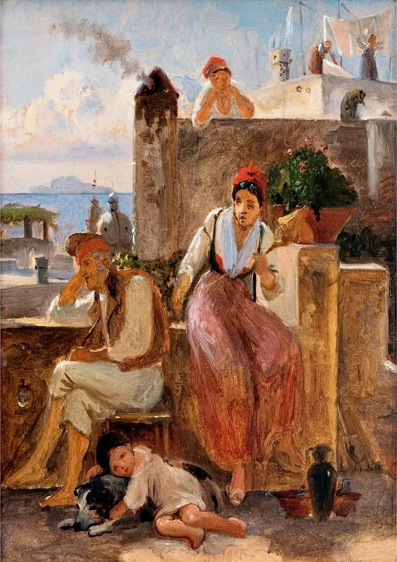 Wilhelm Marstrand | Neapolitanische Lebensart – 1839 | Gerahmter Kunstdruck | Goldenes Zeitalter Dänemark