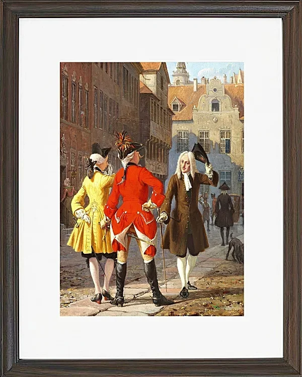 Wilhelm Marstrand – Jacob Thybo und Jean France 1865 | Giclée Kunstdruck gerahmt