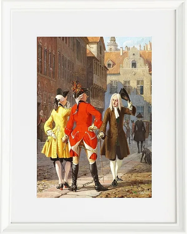Wilhelm Marstrand – Jacob Thybo und Jean France 1865 | Giclée Kunstdruck gerahmt