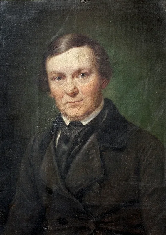 Wilhelm Marstrand | Arkitekten Gottlieb Bindesbøll – 1844 | Indrammet kunsttryk | Danmarks Guldalder