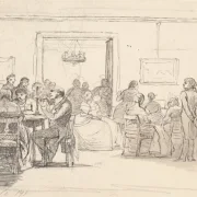 Wilhelm Marstrand | Københavns selskabsliv – 1849 | Indrammet kunsttryk | Danmarks Guldalder