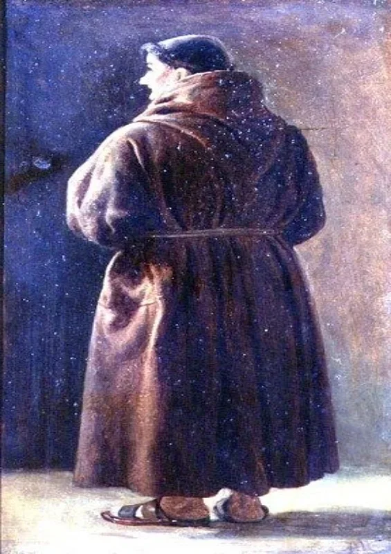 Wilhelm Marstrand | En munk, Rom – 1845 | Indrammet kunsttryk | Danmarks Guldalder