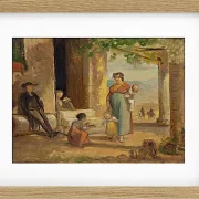Wilhelm Marstrand – Kind lernt laufen 1859 | Giclée Kunstdruck gerahmt