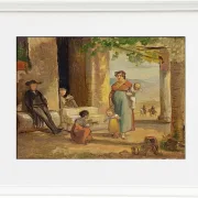Wilhelm Marstrand – Kind lernt laufen 1859 | Giclée Kunstdruck gerahmt