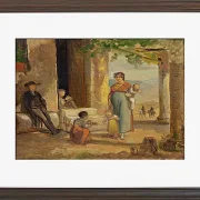 Wilhelm Marstrand – Kind lernt laufen 1859 | Giclée Kunstdruck gerahmt