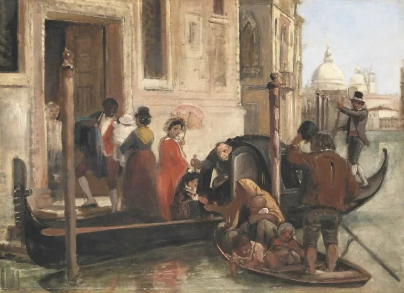 Wilhelm Marstrand | Landgang i Venedig - 1852 | Indrammet kunsttryk | Danmarks Guldalder