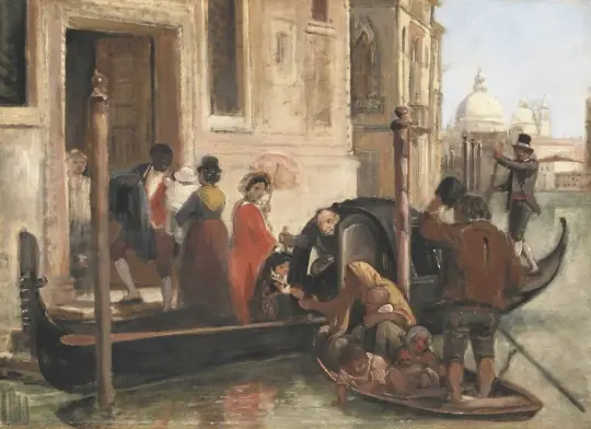 Wilhelm Marstrand | Landgang i Venedig - 1852 | Indrammet kunsttryk | Danmarks Guldalder