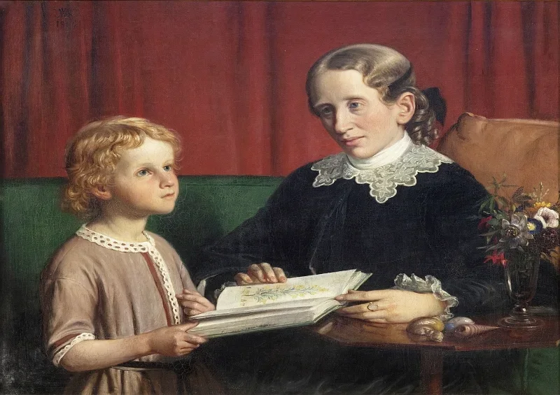 Wilhelm Marstrand | Fräulein Annette Hage – 1856 | Gerahmter Kunstdruck | Goldenes Zeitalter Dänemark