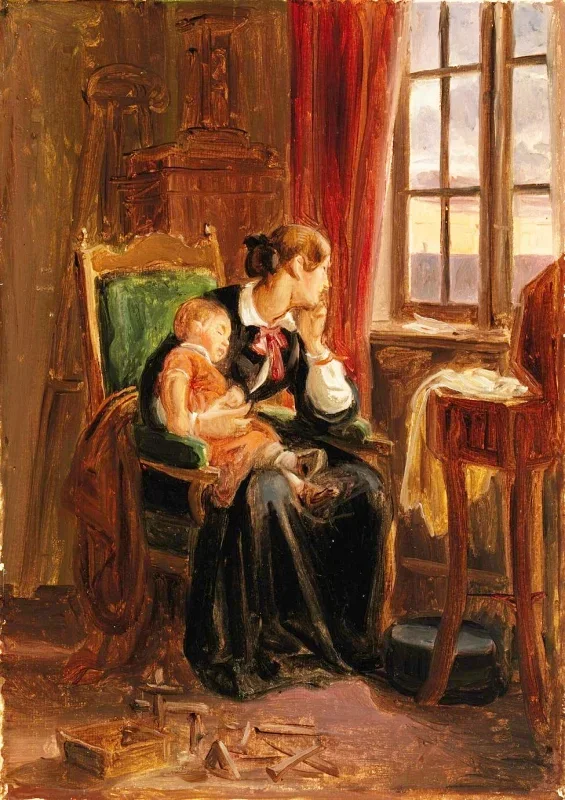 Wilhelm Marstrand | Uden titel – 1839 | Indrammet kunsttryk | Danmarks Guldalder