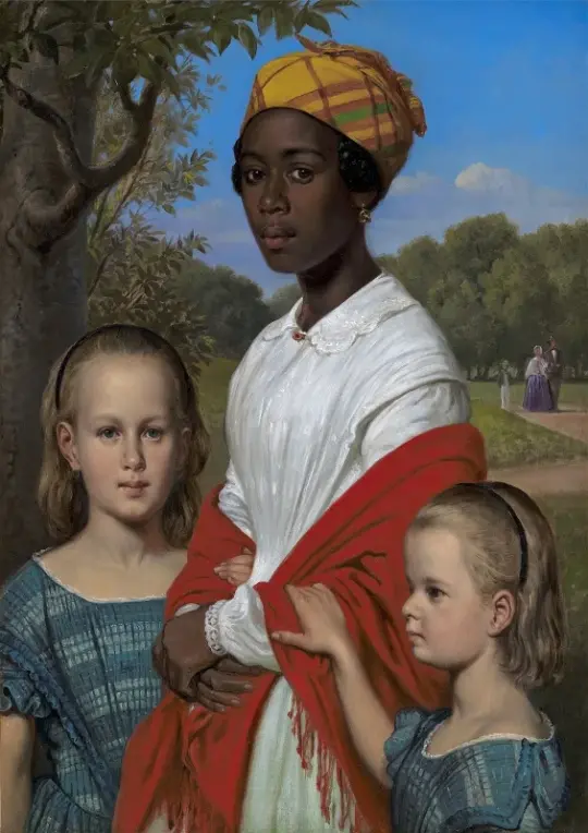 Wilhelm Marstrand | Otto Marstrands to døtre - 1836 | Indrammet kunsttryk | Danmarks Guldalder