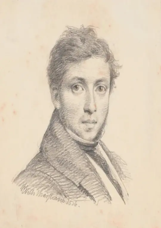 Wilhelm Marstrand | Portræt af C. Købke – 1836 | Indrammet kunsttryk | Danmarks Guldalder