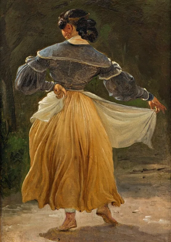 Wilhelm Marstrand | Dansende romersk kvinde – 1838 | Indrammet kunsttryk | Danmarks Guldalder