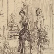 Wilhelm Marstrand | Rosina gibt Figaro den Brief für Graf Almaviva - 1810 | Gerahmter Kunstdruck | Goldenes Zeitalter Dänemark