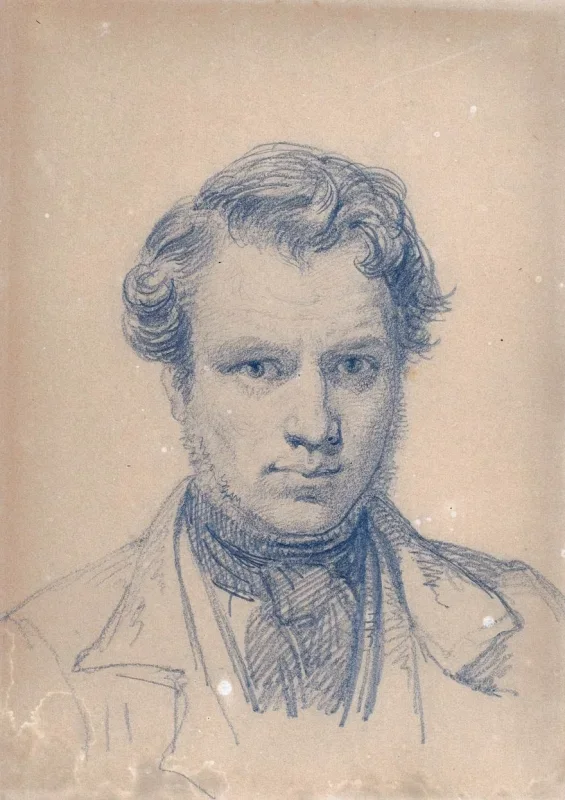 Wilhelm Marstrand | Selvportræt – 1840 | Indrammet kunsttryk | Danmarks Guldalder