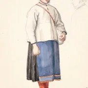 Wilhelm Marstrand | Stående svensk bondepige - 1851 | Indrammet kunsttryk | Danmarks Guldalder
