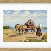 Wilhelm Marstrand – Sonntagsausflug in einer Pferdekutsche 1860 | Giclée Kunstdruck gerahmt