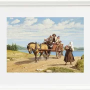 Wilhelm Marstrand – Sonntagsausflug in einer Pferdekutsche 1860 | Giclée Kunstdruck gerahmt