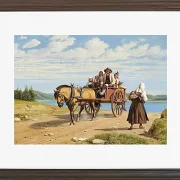 Wilhelm Marstrand – Sonntagsausflug in einer Pferdekutsche 1860 | Giclée Kunstdruck gerahmt
