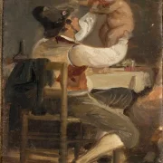 Wilhelm Marstrand | Faderens kærlighed – 1839 | Indrammet kunsttryk | Danmarks Guldalder
