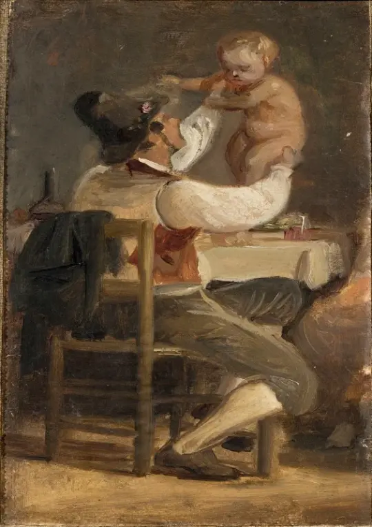 Wilhelm Marstrand | Faderens kærlighed – 1839 | Indrammet kunsttryk | Danmarks Guldalder
