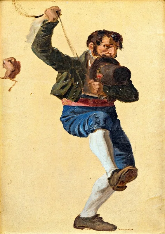 Wilhelm Marstrand | Studie om Sankt Antonius' fest i Rom - 1838 | Indrammet kunsttryk | Danmarks Guldalder