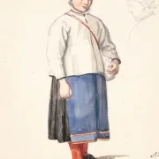 Wilhelm Marstrand – Stehendes schwedisches Bauernmädchen 1851 | Giclée Kunstdruck gerahmt