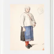 Wilhelm Marstrand – Stehendes schwedisches Bauernmädchen 1851 | Giclée Kunstdruck gerahmt