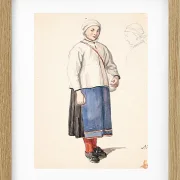 Wilhelm Marstrand – Stehendes schwedisches Bauernmädchen 1851 | Giclée Kunstdruck gerahmt