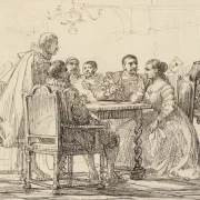 Wilhelm Marstrand | Gesellschaftliches Leben – 1810 | Gerahmter Kunstdruck | Goldenes Zeitalter Dänemark