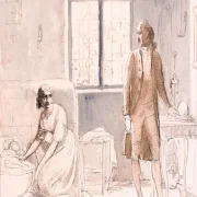 Wilhelm Marstrand | Goethe hos enkefruen i Rom – 1810 | Indrammet kunsttryk | Danmarks Guldalder