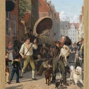 Wilhelm Marstrand – Straßenszene in den Hunde Tagen 1832 | Giclée Kunstdruck gerahmt