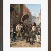 Wilhelm Marstrand – Straßenszene in den Hunde Tagen 1832 | Giclée Kunstdruck gerahmt